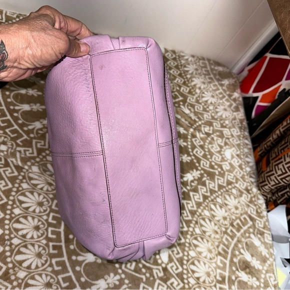 COACH Penelope Purple Pebbled Leather Medium Hobo Handbag F14680 - Picture 7 of 13